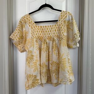 Corsage Yellow Blouse Size M